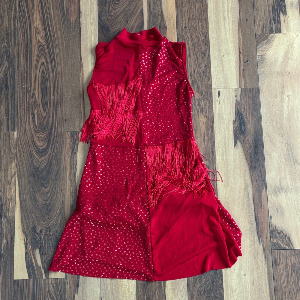 Red Fringe Dance Costume
